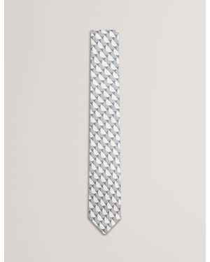 Ted Baker Kerem Retro Geometric Print Silk Tie - White