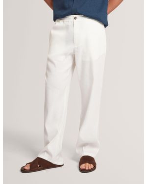 Ted Baker Culverr Relaxed Linen Blend Elasticated Trousers - White