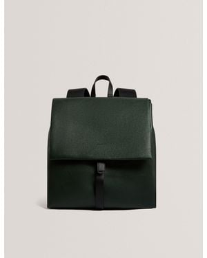 Ted Baker Jaaay Leather Fold Over Backpack - Black
