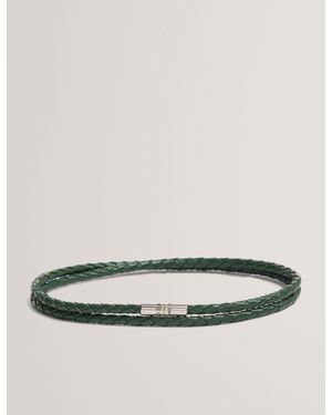 Ted Baker Ppound Woven Leather Looped Bracelet - Natural