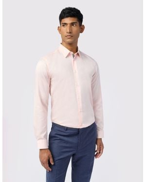 Ted Baker Vinci Sateen Stretch Cotton Slim Fit Shirt - White