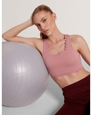 Ted Baker Sandra Scalloped Edge Racerback Yoga Bra - Red