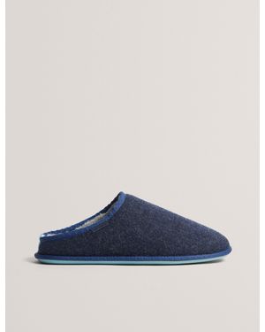 Ted Baker Simmonn Felt Plush Lined Mule Slippers - Blue