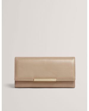 Ted Baker Rysonn Bar Detail Leather Large Bifold Purse - Natural