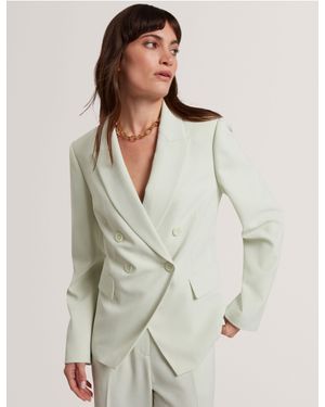 Ted Baker Brida Woven Double Breasted Suit Blazer - Natural