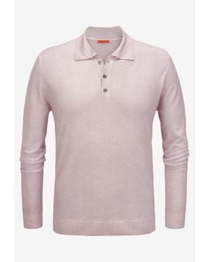 Barena Rib-Knit Polo Jumper - Pink