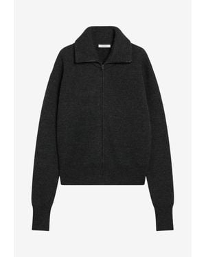 Lemaire Zip-Up High-Neck Cardigan - Black