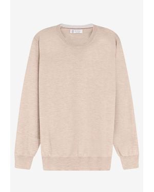 Brunello Cucinelli Cashmere Crewneck Sweater - Natural
