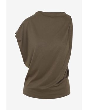 Jacquemus Asymmetric Drap Top - Green