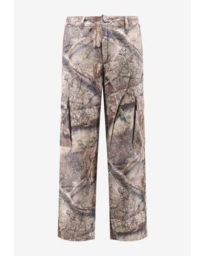 Represent Printed Straight-Leg Jeans - Gray