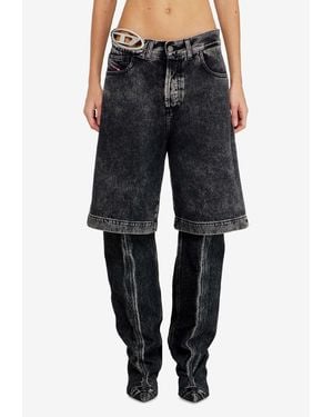 DIESEL Logo-Plaque Bermuda Shorts - Black