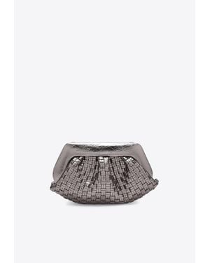 THEMOIRÈ Tia Woven Clutch Bag - White