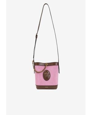 Versace Mini Pivot Bucket Bag - White