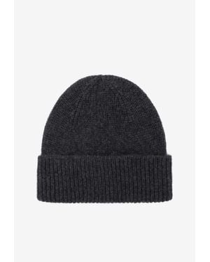 Roberto Collina Cashmere And Alpaca Ribbed Beanie - Blue