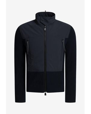Moncler High-Neck Zip-Up Jacket - Blue