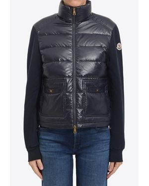 Moncler Logo Patch Zip-Up Sweatshirt - Blue