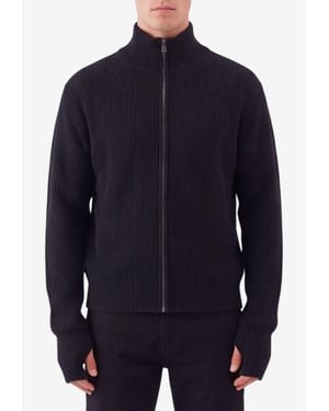 Lemaire High-Collar Zip Cardigan - Blue