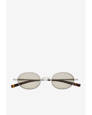 Saint Laurent T Round-Frame Sunglasses - White
