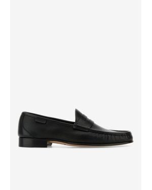 Tom Ford Penny-Slot Leather Loafers - Black