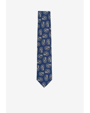 Lardini Paisley Print Classic Silk Tie - Blue