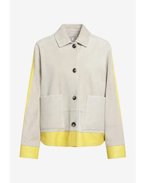 Loewe Suede Buttoned Jacket - Natural