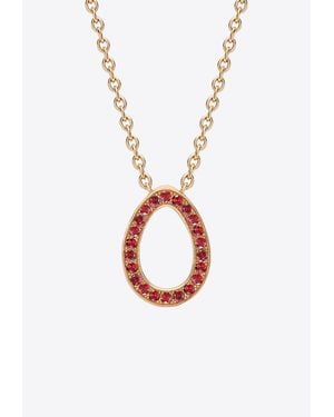 Faberge Sasha Ruby Egg Pendant Necklace - White