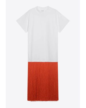 Alaïa Oversized Fringed T-Shirt - White