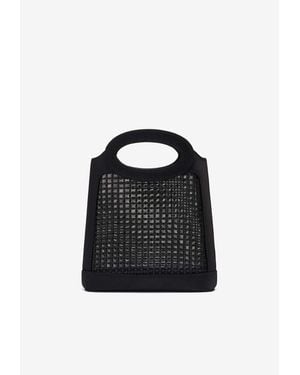 Malone Souliers Mini Aura Sequined Mesh Top Handle Bag - Black