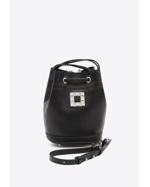 【Roger Vivier】Black leather bucket bag Tres Vivier Tres Vivier leather bucket bag in black - Roger Vivier