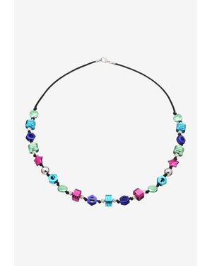 Eera Special Order - Candy Silver Charmed Necklace - Blue