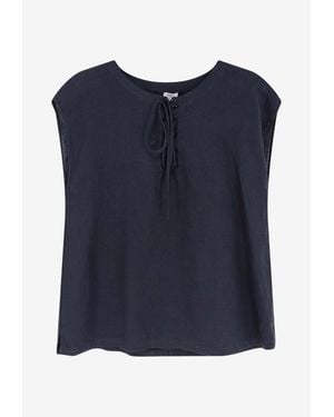 Aspesi Sleeveless Lace-Up Top - Blue