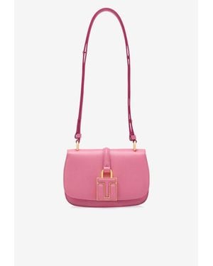 Tom Ford Mini T Padlock Leather Shoulder Bag - Pink