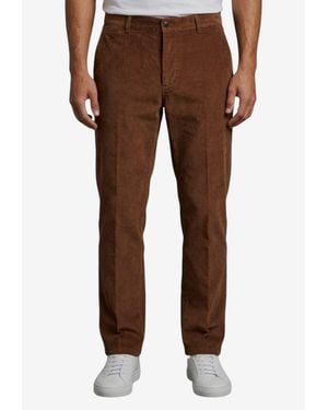 Ami Paris Logo Patch Corduroy Pants - Brown
