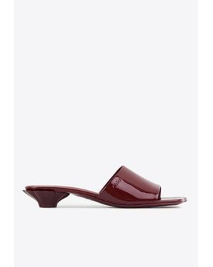 Chloé Flower 25 Patent Leather Mules - Red