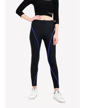 Mugler Piping Detail Scuba-Knit Pants - Black
