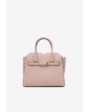 Valextra Mini Milano Leather Top Handle Bag - Pink