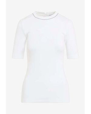Brunello Cucinelli Ribbed Crewneck T-Shirt - White