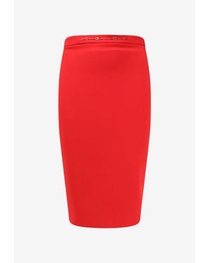 Elisabetta Franchi Essential Crepe Pencil Skirt - Red
