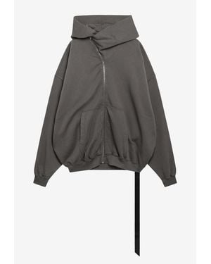 Rick Owens Mountain Hunter Zip-Up Hooded Sweatshirt - Gray