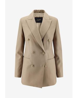 The Seafarer Betty Double-Breasted Wool Blazer - Natural