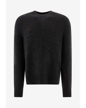 Burberry Logo Jacquard Cashmere Jumper - Black