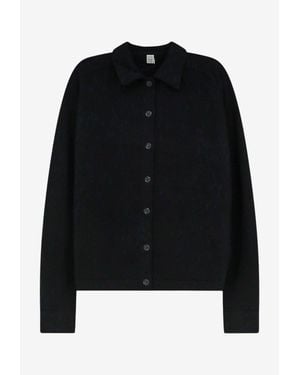 TOTEME Cashmere Knit Polo Cardigan - Black
