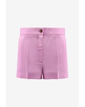 Pinko Scintille Delavè Satin Mini Shorts - Pink