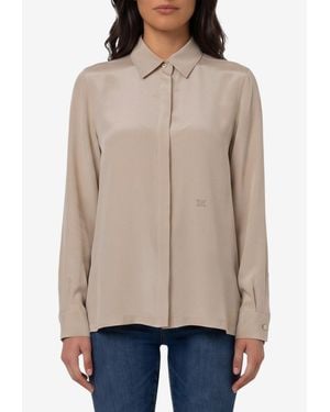 Max Mara Geranium Silk Shirt - Natural