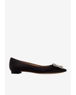 Manolo Blahnik Hangisi Ballerina Flats - White