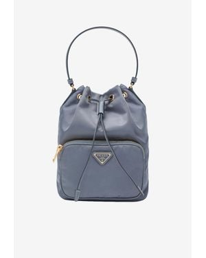 Prada Duet Re-Nylon Bucket Bag - Blue