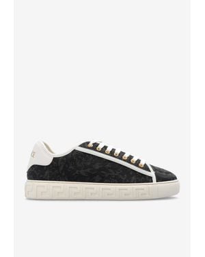 Versace Barocco Greca Low-Top Sneakers - Black