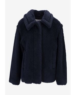 Max Mara Fugg Single-Breasted Buttoned Coat - Blue