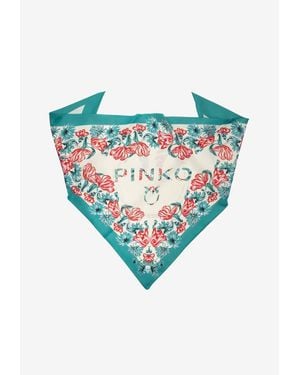 Pinko Limbo Swing Triangle Silk Scarf - Blue