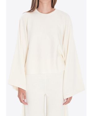 Max Mara Frais Wool Cropped Sweater - White